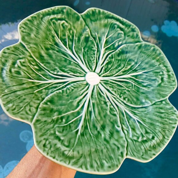 FUN Green Bordallo Pinheiro Cabbage Plate and 2 Salad Bowls Set - Picture 4 of 9
